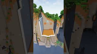 Modern Cliff Mansion 🤩 minecraft builds shorts minecrafthypixelbedwarsclip [upl. by Kemppe]