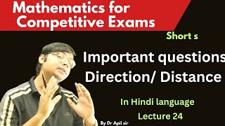 Direction  distance problems for any competitive exams  Apil Sir [upl. by Eidas]