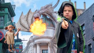 BECOMING a WIZARD for 24 HOURS CALEB amp AUBREY GO TO HARRY POTTER WORLD AT UNIVERSAL STUDIOS [upl. by Johnston]