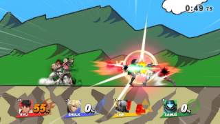 Super Smash Bros Wii U Online Battle Ryu vs Shulk vs Link vs Samus [upl. by Gurevich]