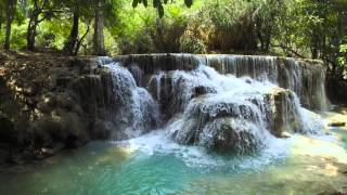 Amazing Kuang Si Waterfall Luang Prabang Laos [upl. by Aleda33]