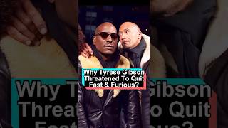 Why did Tyrese Gibson once threaten to quit Fast amp Furious to pressure Vin Dieselforyou fyp usa [upl. by Eidda]