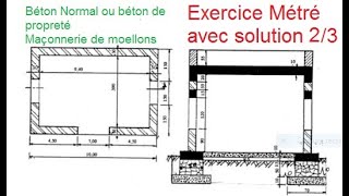 Exercice Métré avec solution Exercice 01 partie 02 [upl. by Azzil]