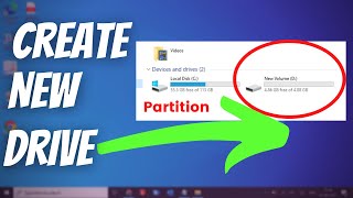 How to Create Partition in Windows 10 amp Windows 11  Create New Drive 2021 [upl. by Dietsche]