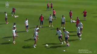 Spain team training before facing Georgia Euro 2024 [upl. by Nanek]