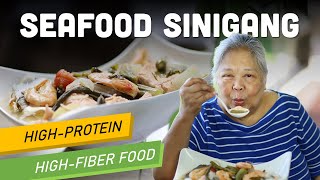 How to Cook Sinigang  Seafood Sinigang with Salmon  Healthy Food [upl. by Acirrehs]