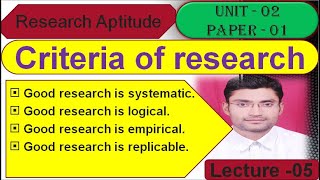 Criteria of research Criteria of a Good Research [upl. by Ferdinana387]