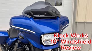 Klock Werks 10” Windshield Review for 2024 Harley Street Glide [upl. by Adelia461]