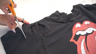 DIY Tshirt Cutting and Distressing How to Make Your Tshirts Stand Out on the Cheap [upl. by Ivor644]