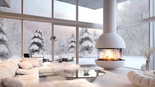 Relaxing Winter Jazz in a Snowy Luxury Home  2 Hours of Music for Ambience [upl. by Ramos404]