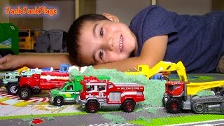 Matchbox Truck Toys UNBOXING Fire Engine and Tow  JackJackPlays [upl. by Meeka]