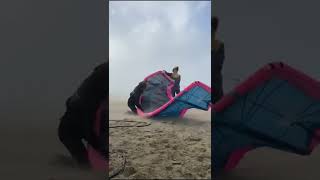 💨 Storm Eunice Mayhem 60 knots  Gijs Wassenaar shorts kiteboarding [upl. by Wera915]