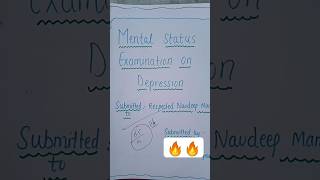 Mental Status Examination on Depressionmental health nursingbsc nursingbscnursing nursingsecrets [upl. by Atrice]