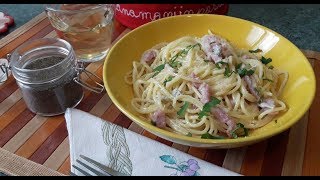 SPAGHETTI ALLA CARBONARA  Con gorgonzola e pancetta affumicata [upl. by Merissa]