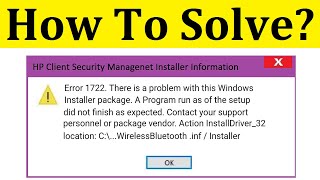 How To Fix Error 1722  There Is A Problem With This Windows Installer Package Error Windows 1087 [upl. by Anagrom]