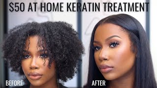 HOW TO USE KERATIN TREATMENT AT HOME TO STRAIGHTEN NATURAL HAIR [upl. by Gustafsson]