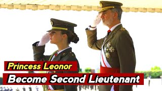 Princess Leonor attend first Military events as Second lieutenant with King Felipe [upl. by Ateuqal]