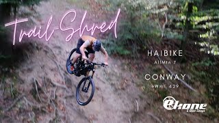 TrailShred mit ekone EBikeShops Haibike AllMtn 7 und Conway eWME 429 EMTBs [upl. by Juta]