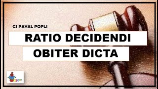 What is Ratio Decidendi  What is Obiter Dicta  Difference between Ratio Decidendi amp Obiter Dicta [upl. by Waterman367]