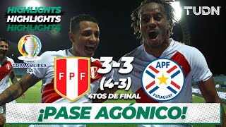 Highlights  Perú 3433 Paraguay  Copa América 2021  4tos final  TUDN [upl. by Atenek]