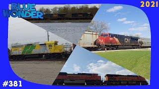 April 2021 Trains Part 3 Roberval Saguenay CN GP9RM 4130 UP BNSF CSX XN [upl. by Tloh]