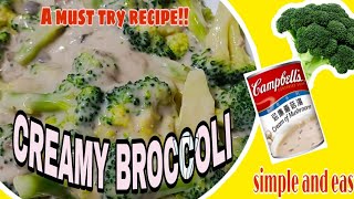 BROCCOLI with Campbells Cream of Mushroom chinesecooking easyrecipescooking Lonz Corner [upl. by Yemrots]