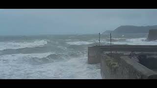 Charlestown Cornwall gets battered by the first Storm of the season Big waves and 50mph Gale [upl. by Anitsirt414]