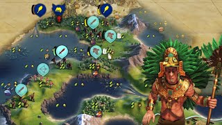 This map clearly needs more chokepoints  Civ 6 Deity Aztecs Ep2 [upl. by Tressa]