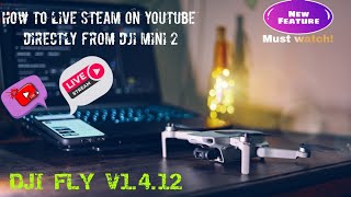 How to Live Stream from DJI fly app 1412  setup amp stream directly to youtube  DJI MINI Newupdate [upl. by Niarda]