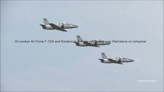 Sri Lankan Air Force F7GS and Karakorum K8 jets performing over Ratmalana on rehearsal [upl. by Fidelity]