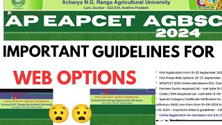 Ap Eamcet bipc Agbsc and food technology web options Guidelines  lastest update 2024  Important [upl. by Misab]