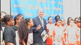 PS22 Chorus sings for Mayor Bloomberg amp Senator Schumer quotEYE OF THE TIGERquot [upl. by Nodyroc]