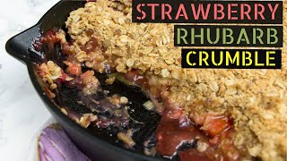 Quick Strawberry Rhubarb Crumble Recipe [upl. by Gilleod781]