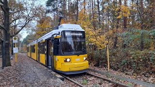 Straßenbahn Berlin Mitfahrt von RahnsdorfWaldschänke bis SiemesstraßeNalepastraße im GT6NU auf 61 [upl. by Iak]