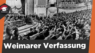 Weimarer Verfassung einfach erklärt  Aufbau Weimarer Verfassung  Staatsorgane Schwächen erklärt [upl. by Schechter892]