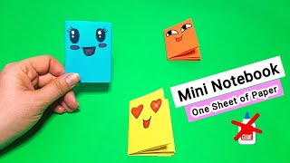 DIY Mini Notebook Only One Sheet of Paper Without Glue  How to Make Easy Origami Notebook [upl. by Eileen]