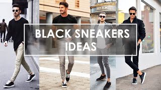 Mens fashion 2024  2024s Hottest Black Sneakers Outfit Trends Style Your Way to Success [upl. by Amr]