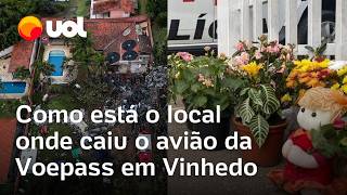 Acidente da Voepass Local onde avião caiu em Vinhedo tem área isolada flores e rotina vigiada [upl. by Kathe]