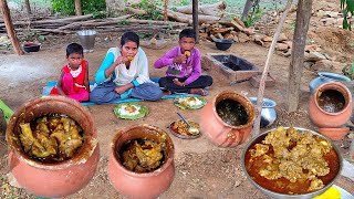 how to cook HANDI Chicken Curry  cooking ampeating  home made handi chicken recipe  rural village [upl. by Desireah]