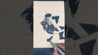 Drawing katana man quick sketch anime drawing chainsawman [upl. by Notyard]