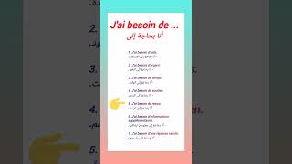 Vocabulaire de base L’expression quotJai besoin de quot dans des phrases apprendre français الفرنسية [upl. by Robinet]