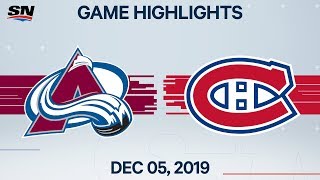 NHL Highlights  Avalanche vs Canadiens – Dec 5 2019 [upl. by Eeleak]