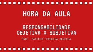 Responsabilidade Objetiva e Subjetiva [upl. by Deer]