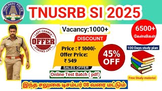 TNUSRB SI Notification 2024Test Batch study plan Free study material Syllabus [upl. by Atorod]