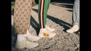 SEFFINISTO Gucci Rhyton Logo Sneakers [upl. by Veneaux805]