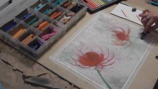 Spider Lilies  Watercolor and Pastel Timelapse [upl. by Drandell]