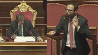 CASO GASPARRI BAGARRE IN SENATO IL MOVIMENTO 5 STELLE ABBANDONA L’AULA [upl. by Eimile]