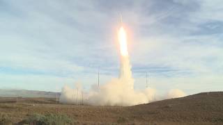 US Air Force Conducts Flight Test of New GroundLaunched Ballistic Missile from Vandenberg AFB [upl. by Asilad]