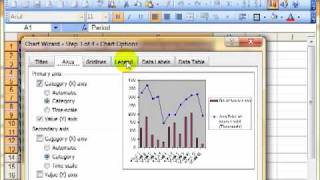 AM 4311 2 Combined column line chart with secondary axis Microsoft Excel 2003 ECDL Advanced ITQ3 [upl. by Sonni]