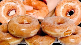 ASMR KRISPY KREME DONUTS GLAZED DOUNUTS ORIGINAL 크리스피 도넛 MUKBANG EATING SOUND NO TALKING [upl. by Cerracchio]